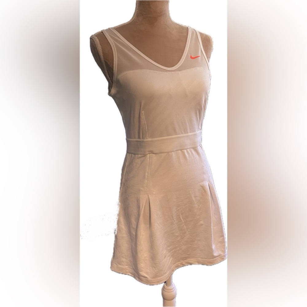 Nike Ivory Athletic Dress with Red Accent